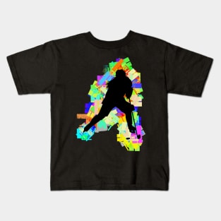 Female Hockey Player Retro Kids T-Shirt